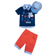 Комплект одежды для мальчика (футболка, бриджи, бейсболка) G_KOMM18/05 Cascatto