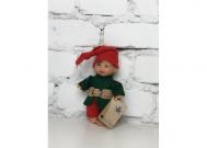 Кукла Джестито Гном мальчик улыбается в зеленой рубашке и красных брюках 18 см Lamagik S.L.