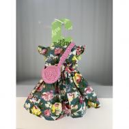 Комплект одежды для кукол (платье с крылышками, бант на голову, вязаная сумочка) 32 см TuKiTu