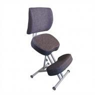 Коленный стул со спинкой и повышенной мягкостью СК2-2 (серый корпус) Олимп