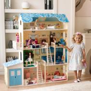 Деревянный кукольный домик Лира с гаражом и мебелью (28 предметов) Paremo