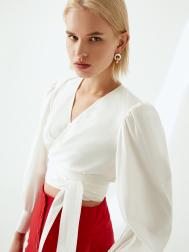 Блуза на запах с объемными рукавами (50) Elis
