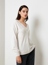 Пуловер из фактурного трикотажа (46) Elis