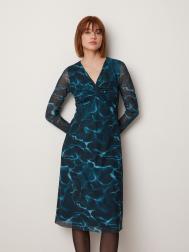 Платье из легкой сетки с акварельным принтом (48) Elis