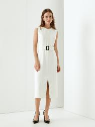 Платье-футляр с разрезом белое (50) Elis