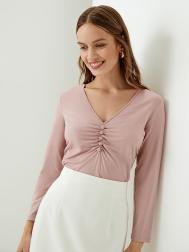 Блуза с драпировкой розовая (42) Elis