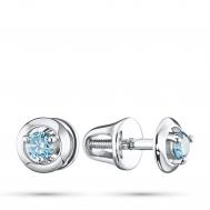 Пусеты из серебра э0612пс10090300_blue ЭПЛ Даймонд