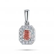 Классическая подвеска из белого золота э4012пд09200105_pink ЭПЛ Даймонд