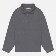Мужская толстовка  Wool Jersey Half-Zip, цвет серый, размер L PANGAIA