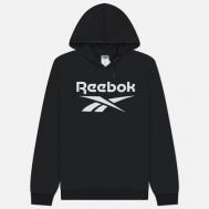 Мужская толстовка  Identity Fleece Stacked Logo Hoodie, цвет чёрный, размер XXL Reebok