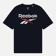 Мужская футболка  Identity Big Stacked Logo, цвет синий, размер L Reebok