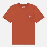 Мужская футболка  Relaxed Fit Heavyweight K87 Pocket, цвет оранжевый, размер M CARHARTT