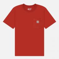 Мужская футболка  Relaxed Fit Heavyweight K87 Pocket, цвет красный, размер XXL CARHARTT