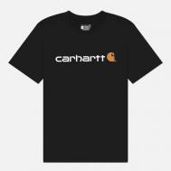 Мужская футболка  Relaxed Fit Heavyweight Logo Graphic, цвет чёрный, размер S CARHARTT
