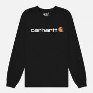 Мужской лонгслив  Relaxed Fit Heavyweight Logo Graphic, цвет чёрный, размер XL CARHARTT