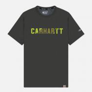 Мужская футболка  Force Relaxed Fit Midweight Block Logo Graphic, цвет серый, размер M CARHARTT