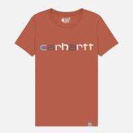 Женская футболка  Relaxed Fit Lightweight Multicolor Logo Graphic, цвет оранжевый, размер XS CARHARTT