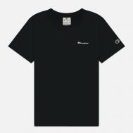 Женская футболка  Small Logo Crew Neck, цвет чёрный, размер S Champion