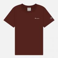 Женская футболка  Small Logo Crew Neck, цвет бордовый, размер L Champion