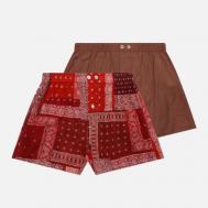 Комплект мужских трусов  Bandana & Solid 2-Pack, цвет красный, размер M ANONYMOUS ISM