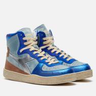 Женские кроссовки  Heritage Mi Basket Metal Pigskin Used, цвет голубой, размер 37 EU DIADORA