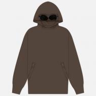 Мужская толстовка  Diagonal Raised Fleece Goggle Hooded, цвет коричневый, размер S C.P. COMPANY