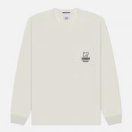 Мужской лонгслив  Mercersized 30/2 Jersey Twisted Pocket, цвет белый, размер M C.P. COMPANY