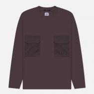 Мужской лонгслив  Brushed Mixed Boxy, цвет коричневый, размер S C.P. COMPANY