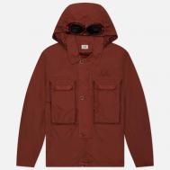 Мужская куртка ветровка  Flatt Nylon Goggle Overshirt, цвет коричневый, размер L C.P. COMPANY