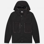Мужская куртка ветровка  Flatt Nylon Goggle Overshirt, цвет чёрный, размер XXL C.P. COMPANY