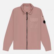 Мужская рубашка  Organic Gabardine Full Zip Overshirt, цвет розовый, размер S C.P. COMPANY