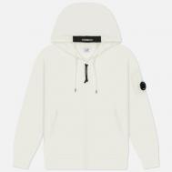 Мужская толстовка  Diagonal Raised Fleece Full Zip Hoodie, цвет белый, размер XXL C.P. COMPANY