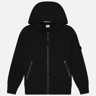 Мужская толстовка  Diagonal Raised Fleece Full Zip Hoodie, цвет чёрный, размер L C.P. COMPANY