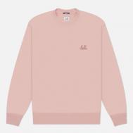 Мужская толстовка  Cotton Diagonal Fleece Crew Neck Logo, цвет розовый, размер S C.P. COMPANY