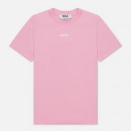 Женская футболка  Micrologo Basic Crew Neck, цвет розовый, размер L MSGM