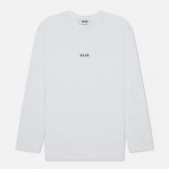 Женский лонгслив  Micrologo Basic Crew Neck, цвет белый, размер XS MSGM