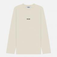 Женский лонгслив  Micrologo Basic Crew Neck, цвет бежевый, размер M MSGM