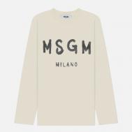Женский лонгслив   Milano Logo, цвет бежевый, размер M MSGM