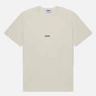 Мужская футболка  Micrologo Basic Crew Neck, цвет бежевый, размер S MSGM