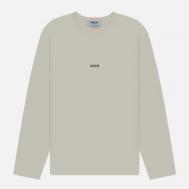 Мужской лонгслив  Micrologo Basic Crew Neck, цвет бежевый, размер M MSGM