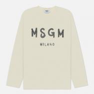Мужской лонгслив   Milano Logo, цвет бежевый, размер M MSGM
