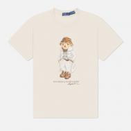 Женская футболка  Polo Bear Coat, цвет белый, размер S Polo Ralph Lauren