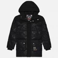 Мужской пуховик  Heritage Heat Seal All Over Print Down With Logo Applique, цвет чёрный, размер S Evisu