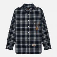 Мужская рубашка  Heritage Daicock Print Badge Check, цвет синий, размер S Evisu