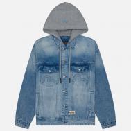 Мужская джинсовая куртка  Seagull &  Embossed Denim, цвет голубой, размер M Evisu