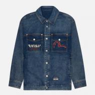 Мужская джинсовая куртка  Godhead Printed, цвет синий, размер XXL Evisu