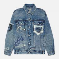 Мужская джинсовая куртка  Heritage Graffiti Printed Denim, цвет синий, размер M Evisu