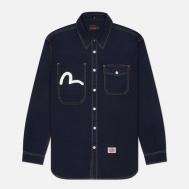 Мужская рубашка  Seagull Printed Denim, цвет синий, размер XXL Evisu