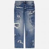 Мужские джинсы  Heritage Graffiti Printed, цвет голубой, размер 30 Evisu
