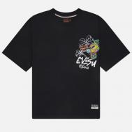 Мужская футболка  Heritage Daruma Stickers Printed, цвет чёрный, размер M Evisu